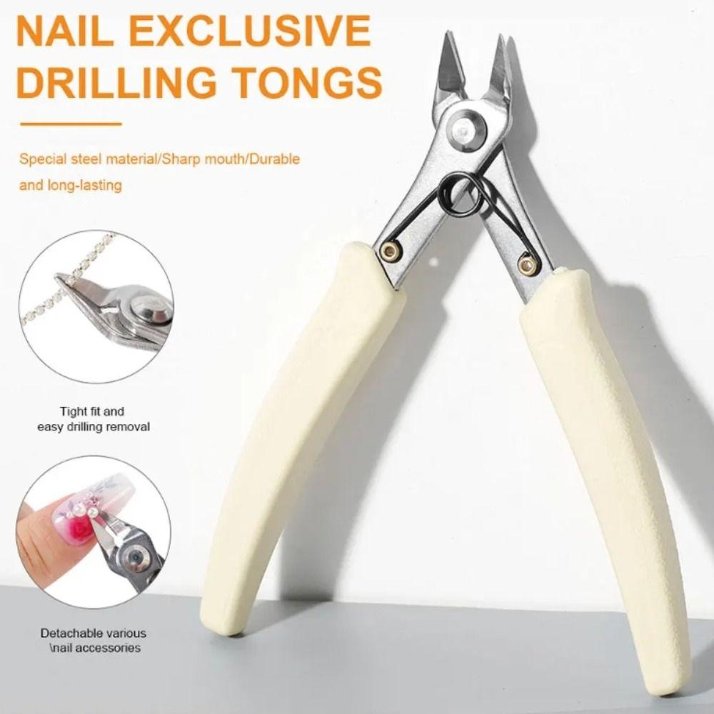Pointed Nose Professional Nail Clipper Flat Nose Zircon Jewelry Cutting Machine  Manicure