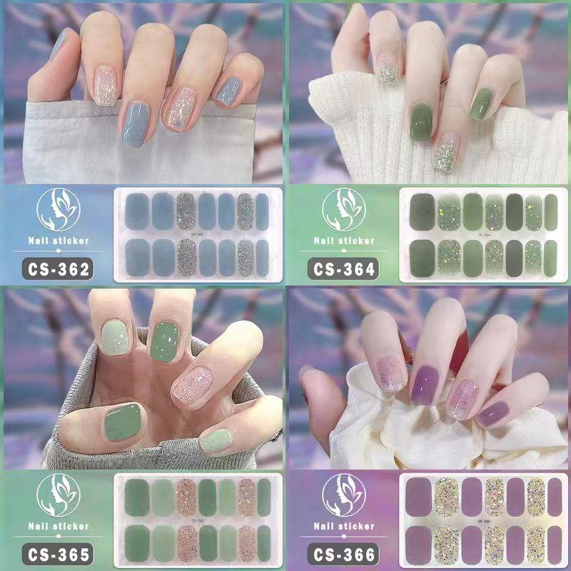 CS fullt belagt vanntett, ikke-forseglende lag gel negleoljefilm Vårmote temperament negleklistremerke negleoljefilm