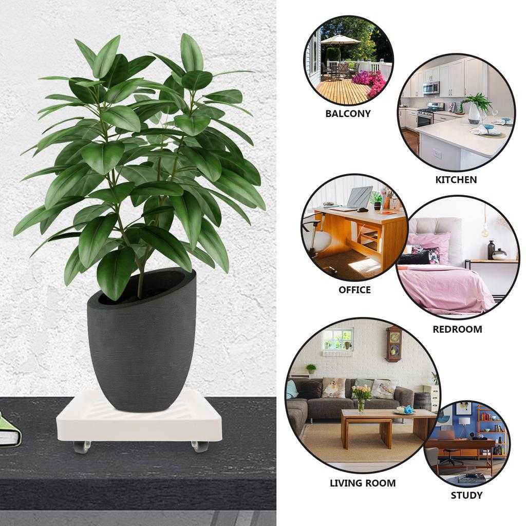 Thickened Plant Dolly with Universal Wheels Concave Convex Tray for Water Retention Rolling Planter Base Indoor Outdoor
