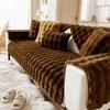 Bubble Rabbit Long Hair Plush Sofa Mat Winter Thickened Simple Anti Slip Cushion Sofa Backrest Towel Wholesale L Seat Cover