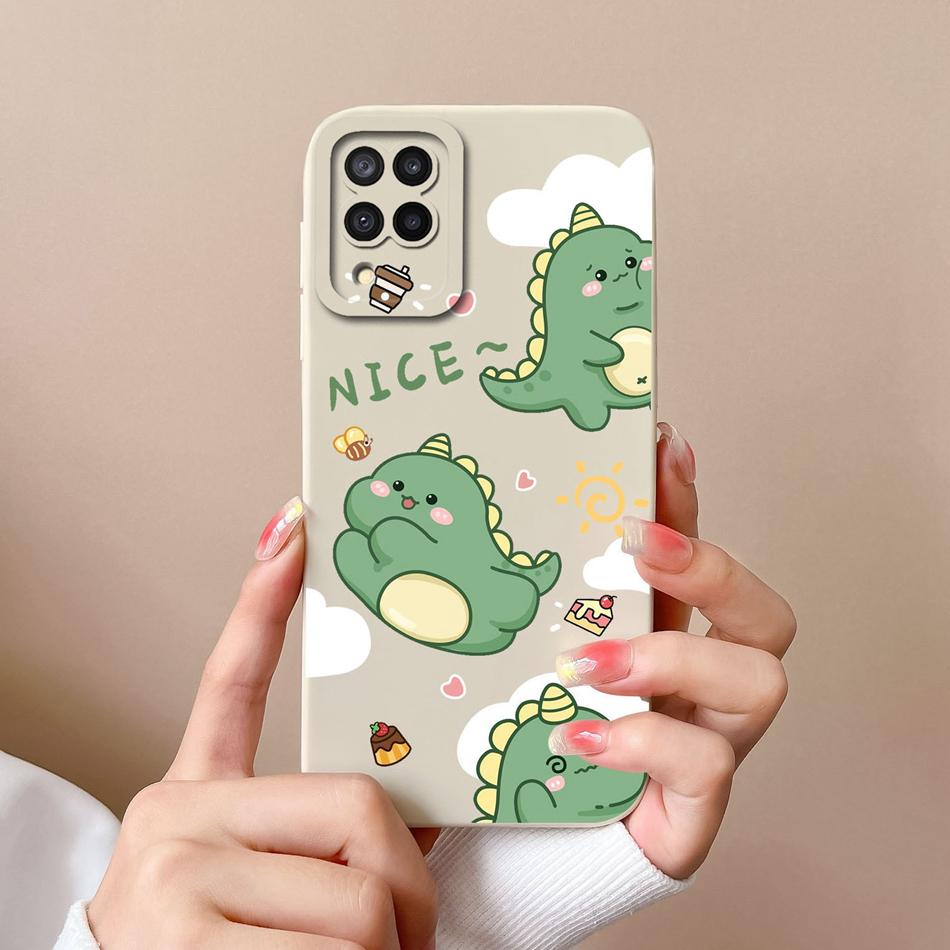 Case For Samsung Galaxy A12 M12 F12 Bear Soft Liquid Silicone Full Coverage Anti Choc Phone Bumper For SamsungA12 A M F 12 Funda