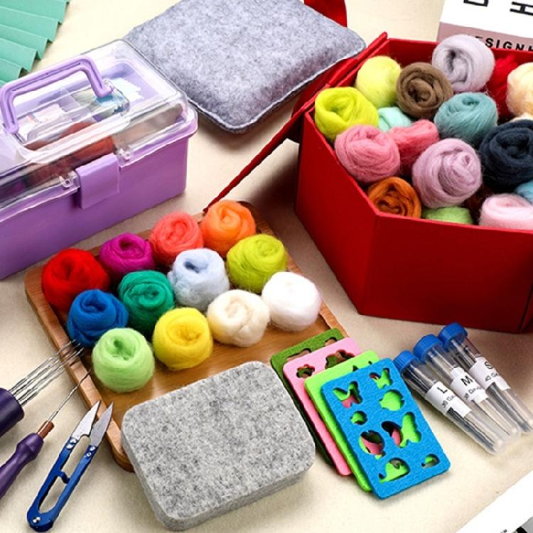 Needle Felting Set Needle Felting Starter Kits with Felting Tool Wool Roving Set Needle Felting Supplies for Craft