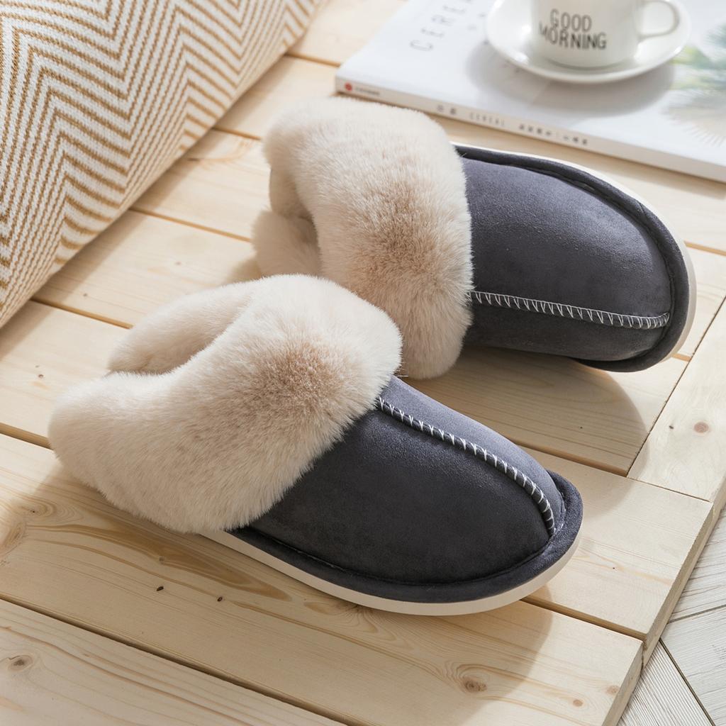 Mode Herr Päls Tofflor Mjuka Hemma Golvskor Varma Inomhustofflor Herr Sovrumstofflor Plysch Par Skodon Halkfria Golvskor