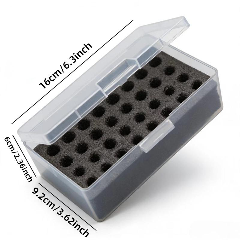 32 Compartment Battery Storage Box with Safety Device Lining-Heavy-Duty PP Plastic AA/AAA Battery Storage Box with Lid