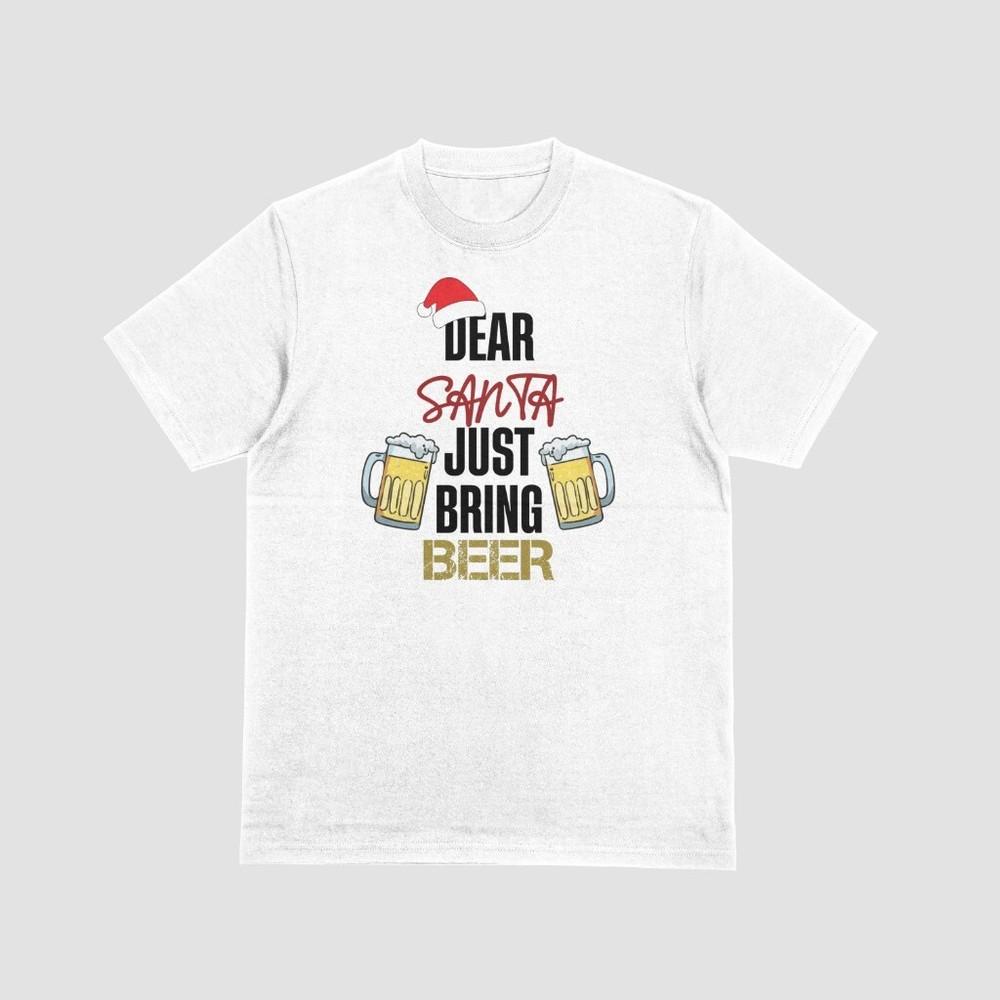 

Dear Santa Just Bring Beer Funny Chirstmas Tshirt Beer Lover Top Naughty List 2XL
