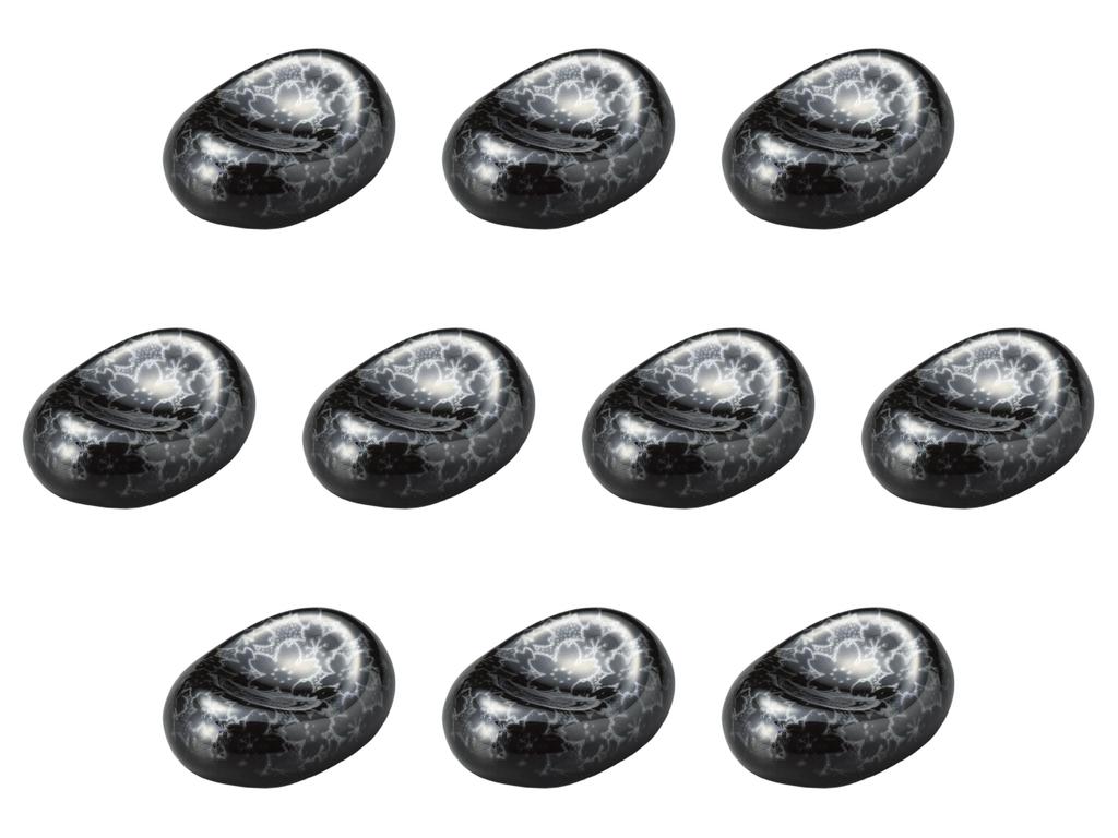 Set of 10 Cherry Blossom Chopstick Rests x x Chopstick Rests Setomonohonpo Silver-Painted Bean-Shaped [4.5 3.3 1.5 cm]