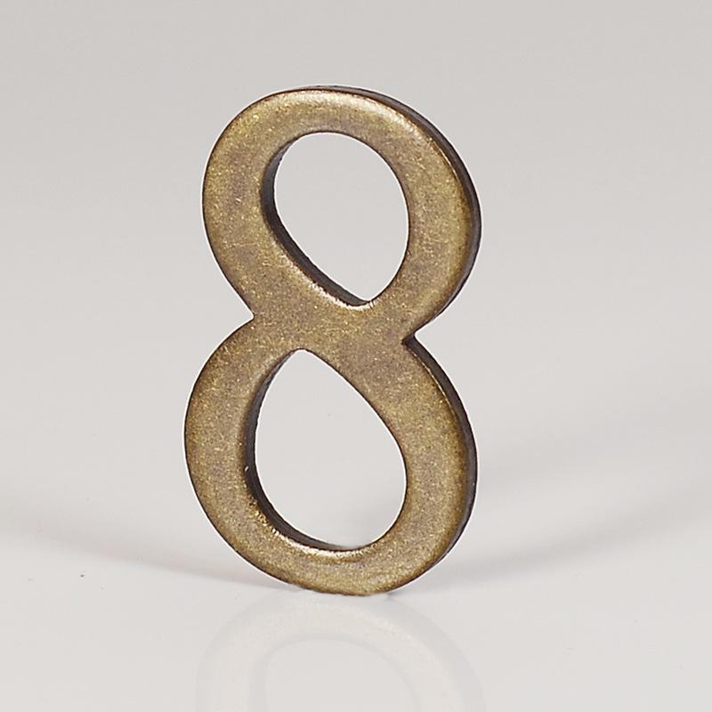 D-Shaped Imitation Gold Metal Address Number Plate