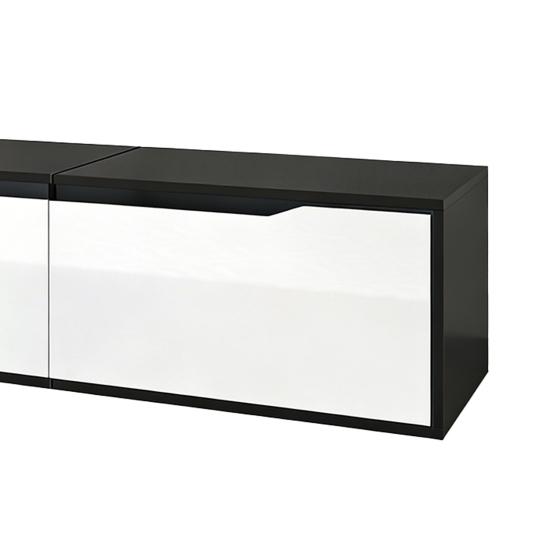 TV Cabinet, High-Gloss TV Cabinet, Color-Coordinated with Black and White, Featuring Color-Changing LED Light, Home