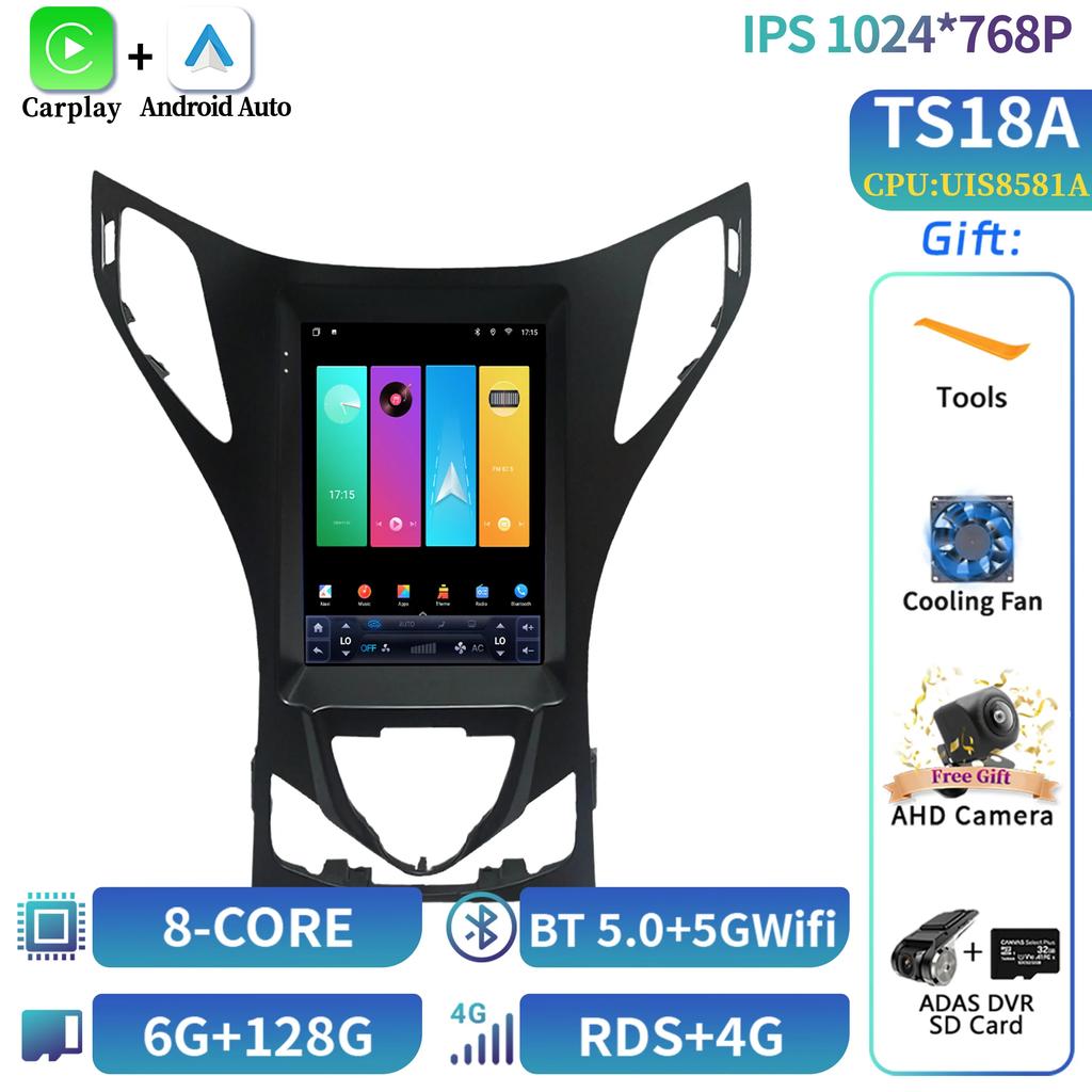 9.7" Android 14 For Hyundai Azera 2011-2012 Car Radio Multimedia Central  Navigation 4G GPS Carplay Android Auto Carplay Screen
