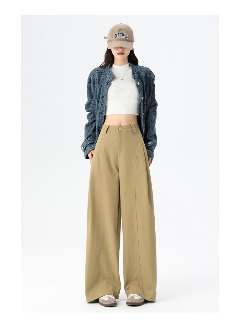 Jialiang Korean Style High Waist Wide Leg Pants – Women's Spring 2026 Collection