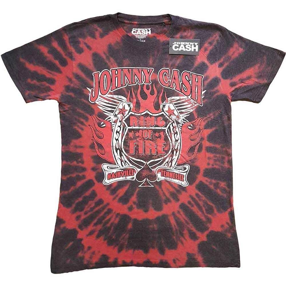 Johnny Cash Unisex T-Shirt: Ring of Fire (Dip-Dye) (Small) XL