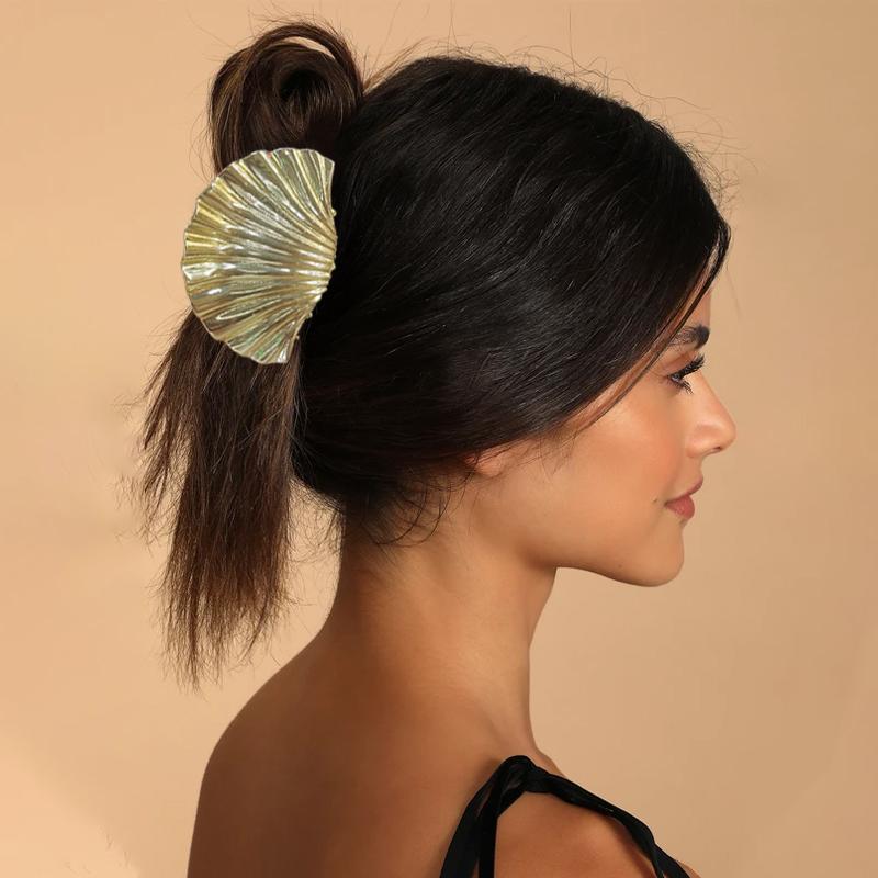 Fashion Elegant Gold Color Shell Metal Hairpins Hair Claw For Women Girls Korean Hair Clips Ponytail Clip Hair Accessories