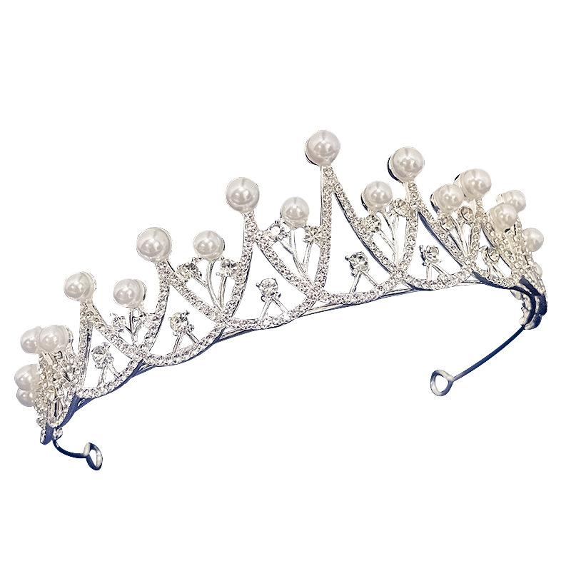 Braut stil hochzeit krone strass perle einfache kinder stirnband stirnband legierung glänzende leistung haar zubehör