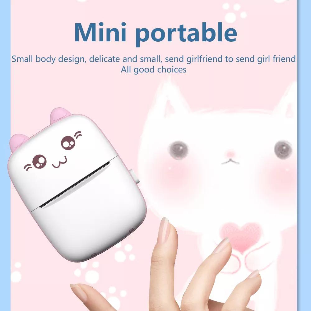 HD Mini Thermal Printer Portable Label Photo Printers Stickers Paper Inkless Wireless Cat Kid Impresora 200dpi Android IOS 57mm