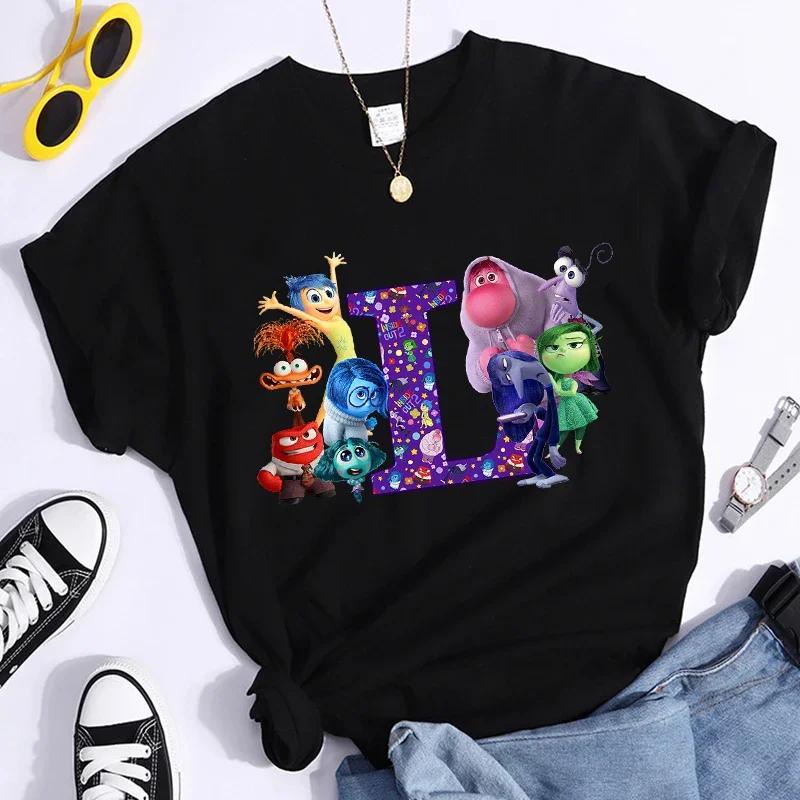 

Inside Out 2 A-Z Letter Print Woman Summer T-shirt Man Short Sleeve Clothes Adult Anime Casual Clothing Fashion Printed T-shirt M