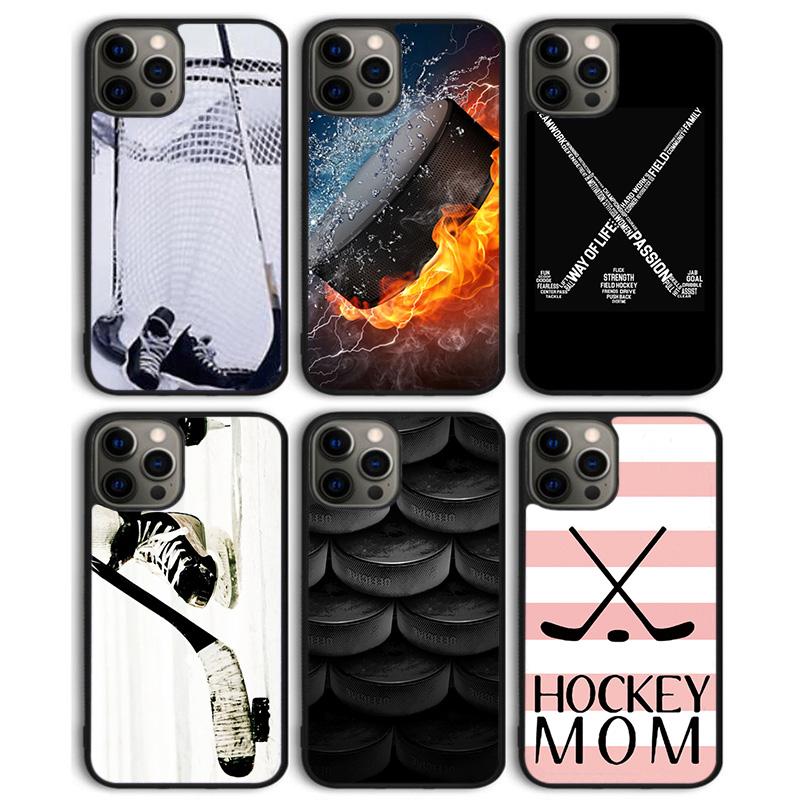 Hockey Stick and Puck Phone Case Back Cover for iPhone 17 Air 16 15 14 13 11 12 Pro Max Plus Shell Coque