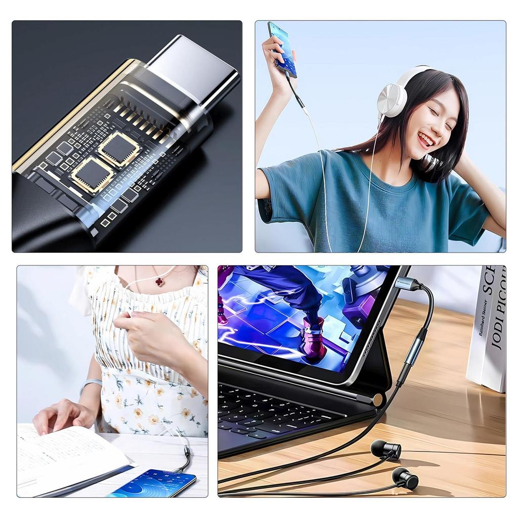 Adapter USB-C auf 3,5-mm-Mini-Klinke - Schwarz
