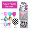 148 balloon sets for girls' birthday party decoration, pink and blue tea party party square background wall decoration balloons