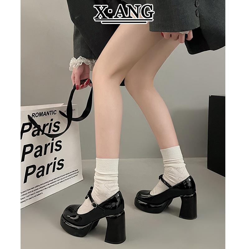 French Small Thick Heel High Heels Women's 2025 Spring and Summer New Versatile Platform Retro Mary Jane Shoes Single Shoes