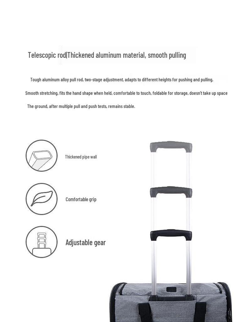 Large Capacity Pet Travel Cage: Breathable Trolley Bag for Cats & Dogs