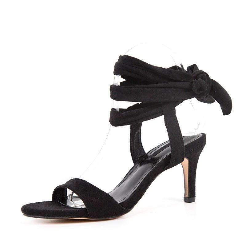 Strap-on sandals women's 2025 summer new Korean version high-heeled open-toed sandals women's thin-heeled sexy cross-strap women's shoes