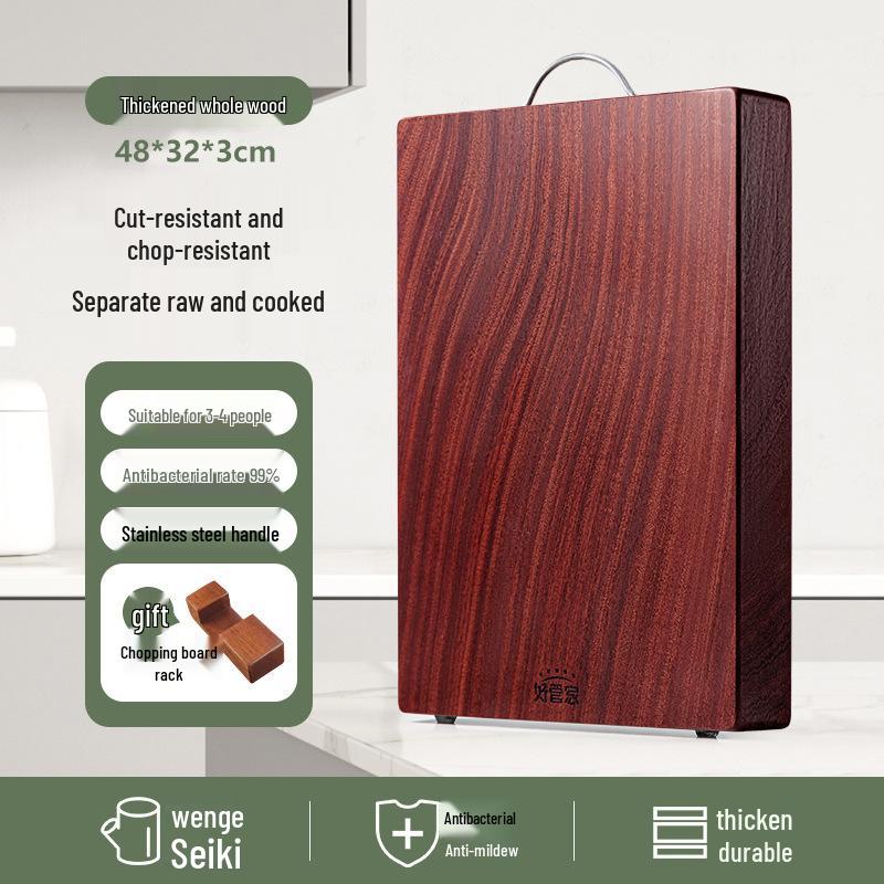 Thick Solid Wenge Wood Cutting & Chopping Board - Wear-Resistant, Easy to Clean, for Vegetables & Fruits