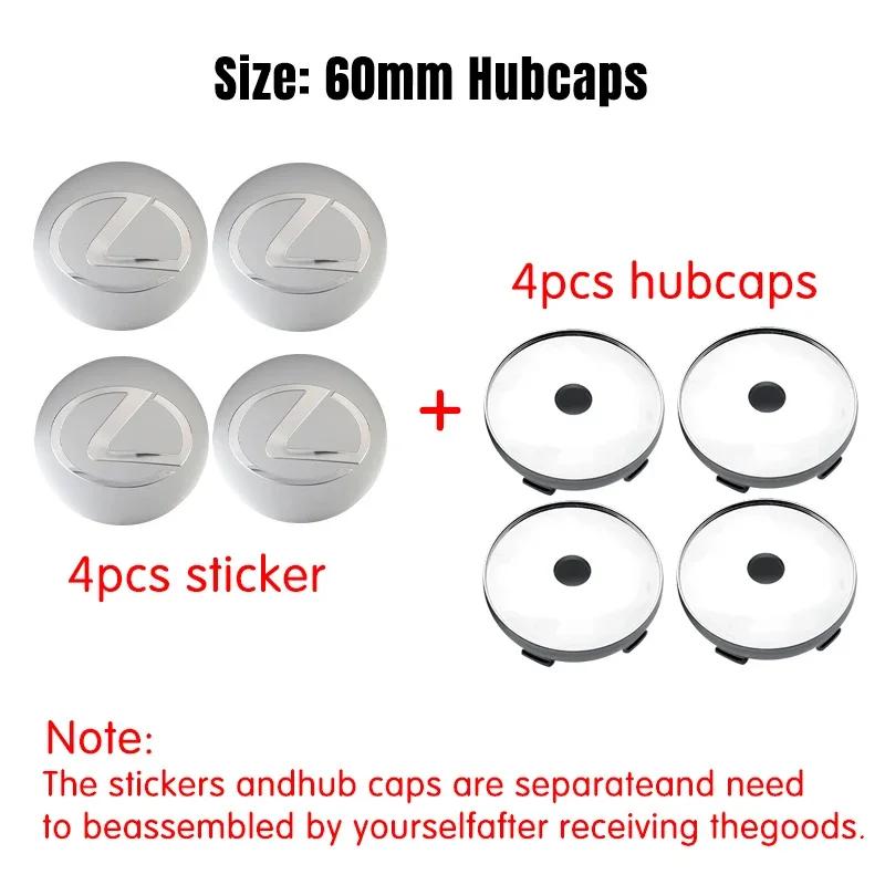 4pcs 56/60mm Wheel Hub Center Caps For Lexus ES RX NX LS UX LM LX GX LC RZ IS CT GS RC HS SC TX LBX IS300 RX3 Auto Accessories
