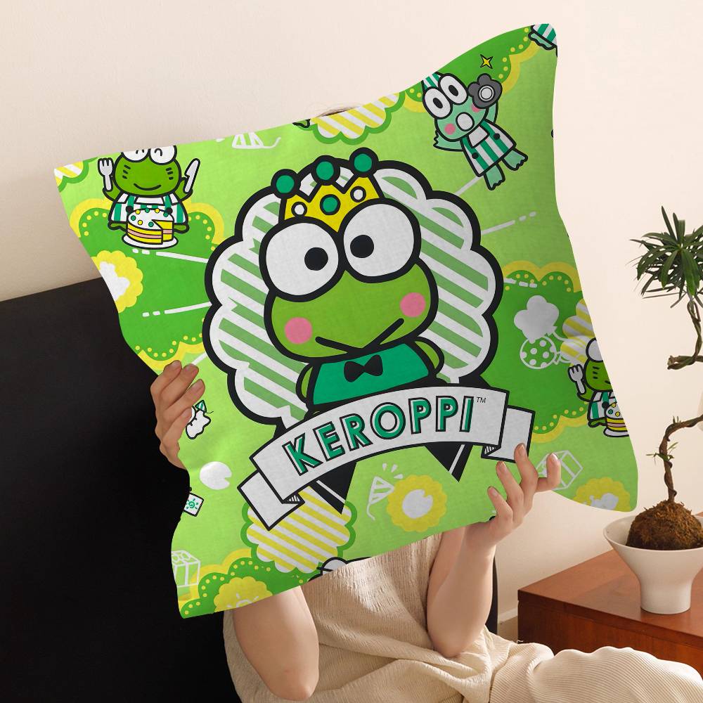 Cartoon K-KeroppiS Office Cushion Pillowcase Car Cushion Cover45X45CM Lumbar Pillowcase Sofa Pillowcover