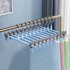 8Pcs Trouser Hangers Adjustable Non-Slip Space Saving with Rubber Coating Strong Chrome Clothes Hangers