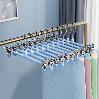 8Pcs Trouser Hangers Adjustable Non-Slip Space Saving with Rubber Coating Strong Chrome Clothes Hangers