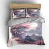 "Cherry Blossom Landscape Decoration Set" Bedding Set with 1 Duvet Cover 2 Pillowcases Single Double King Queen, Gift