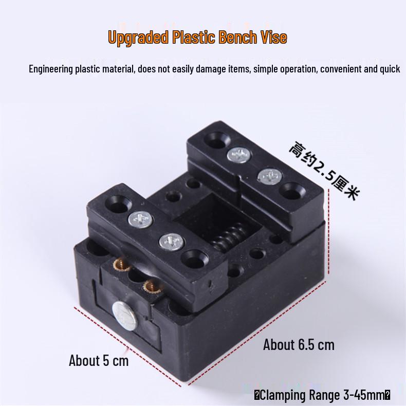 Wenwan Mini Table Vise with Walnut Base for Pearl Beads Drilling and Fixing