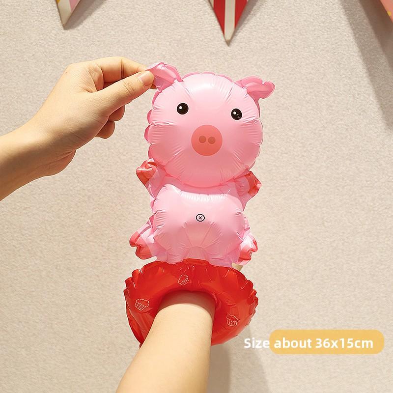 Children's Cartoon Wrist Balloons, Birthday Decorations, Kindergarten Small Gifts, Holding Inflatable Wristbands, Setting Up Stalls, Toys