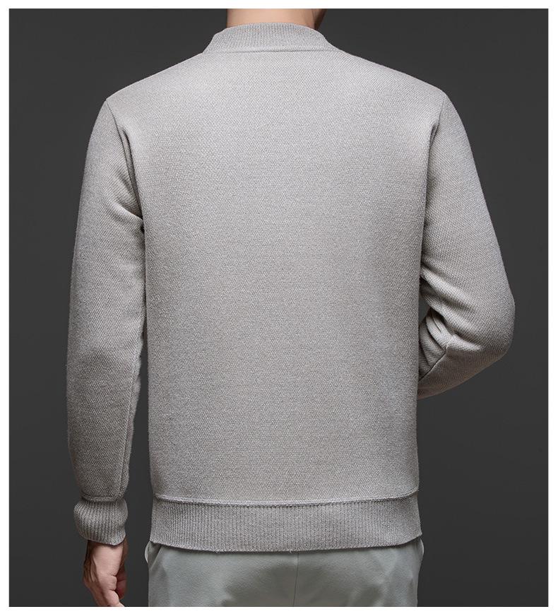 Men's Mink Fur Collar Sweater: Thick, Warm, Knitted Base Shirt for Autumn and Winter