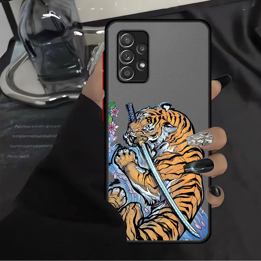Phone Cover Case for Samsung Galaxy A53 A16 A15 A34 A36 A17 A52 A52S A72 A14 A23 A35 A73 A33 A54 A56 A55 Cool Tiger Dragon