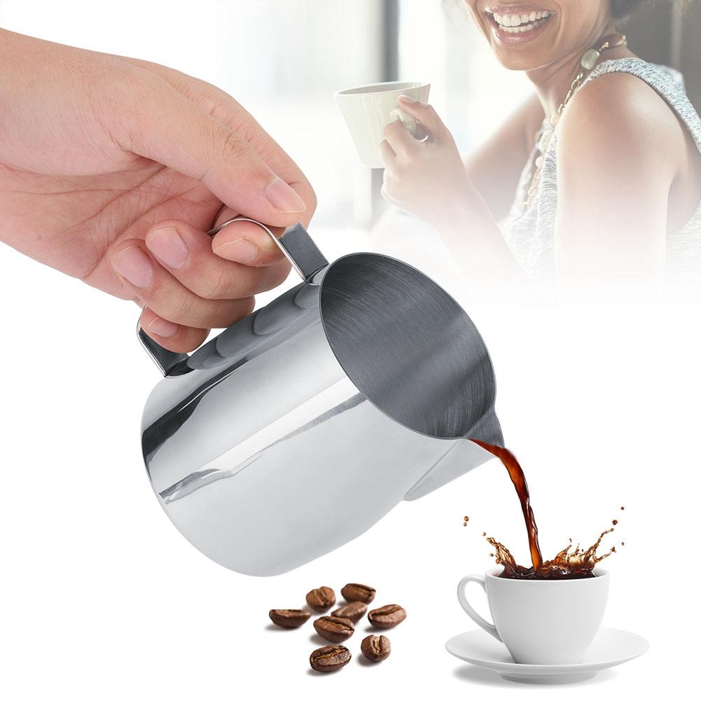 400ml Stainless Steel Foamer Cappuccino Milk Jug Milk Frothing Jug Latte Art for Home Coffee