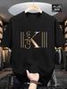 Golden K Print Fashion Versatile 100Cotton Men Woment Tshirt Summer Autumn Daily Sports Party Casual Loose Street Short Sleeve
