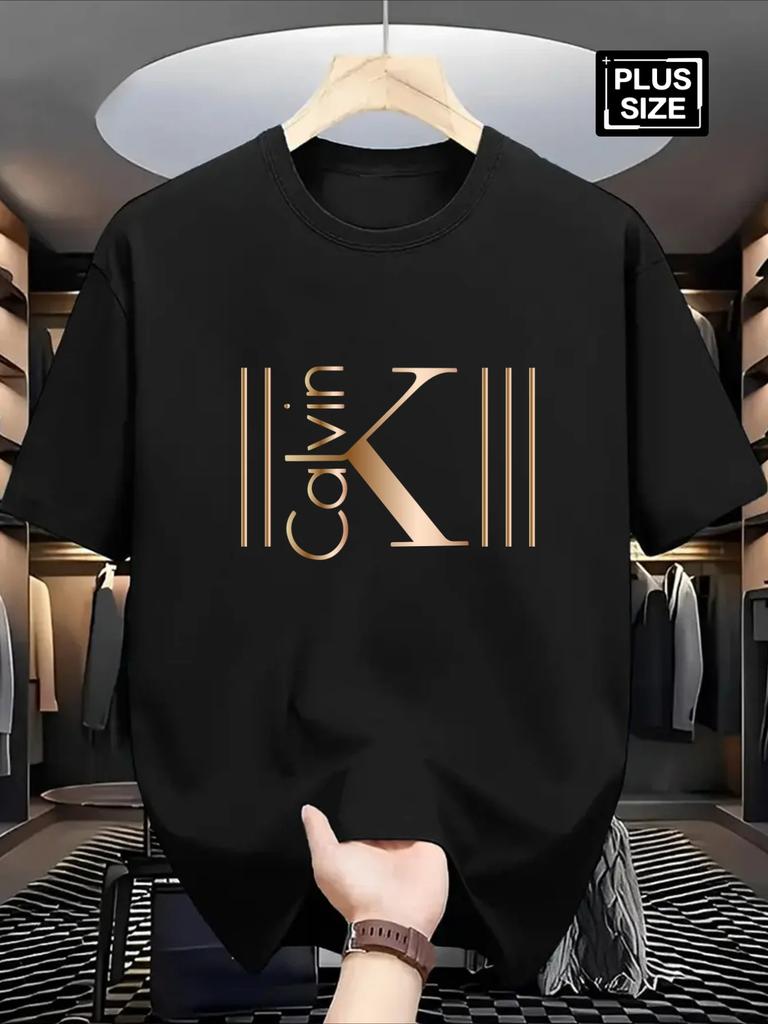 Golden K Print Fashion Versatile 100Cotton Men Woment Tshirt Summer Autumn Daily Sports Party Casual Loose Street Short Sleeve