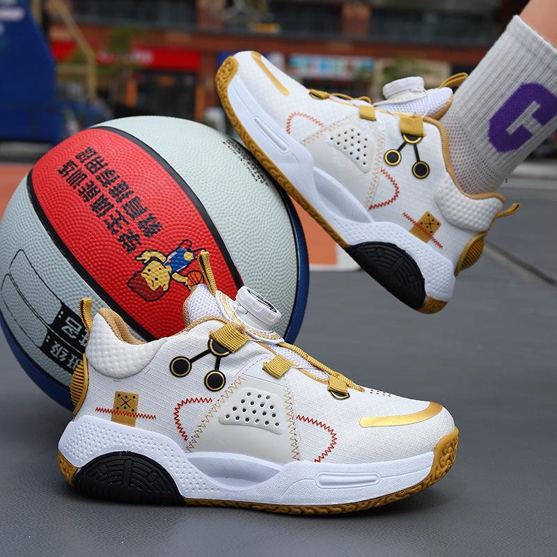Children s basketball shoes Children s rotating buttons Summer mesh breathable Middle and older children s basketball professional practical training 31