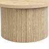 Coffee Table, Double Round Table, Side Table with Natural Wood Slats. Multifunctional Living Room Table