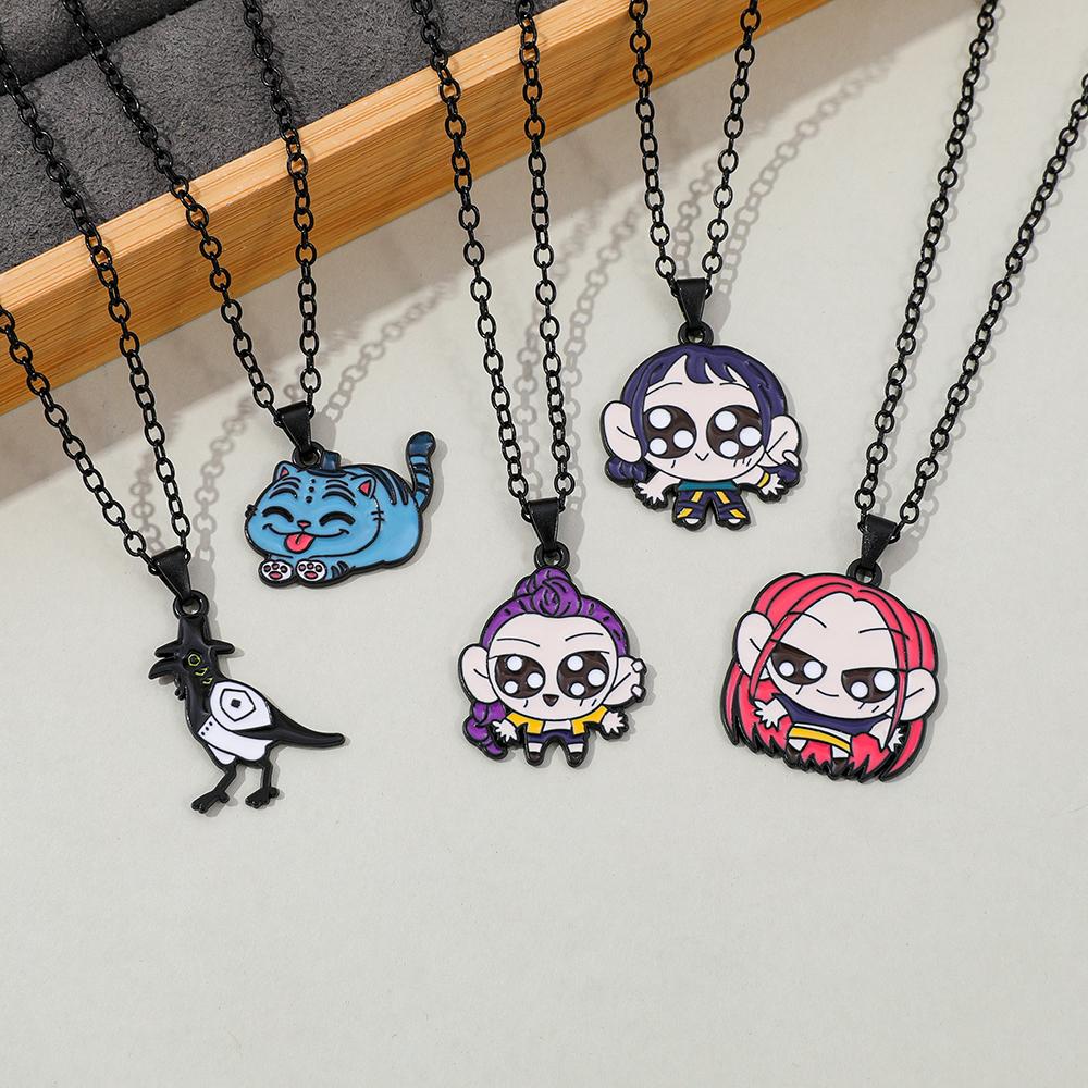 Demon Hunters Cartoon Character Pendant Necklace Jewelry Gift for Fans
