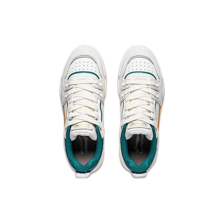 Li Ning Jiangyue Slip Resistant, Abrasion Resistant, Lightweight Low Top Skateboard Shoes Women's White Green AGCT294-2