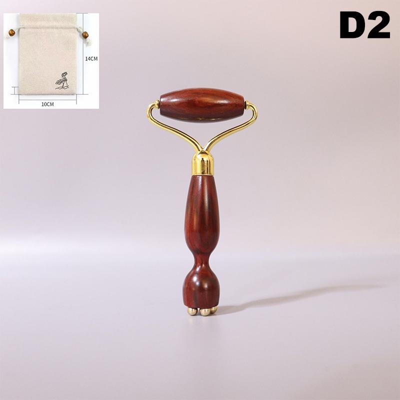 Purple Sandalwood Roller Massager Lotus Seedpod Beauty Professional Brass Facial Gua Sha Tool Eye Relaxation Spot Meridians