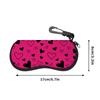Pink Black Heart Pattern Soft Fabric Sunglasses Case,Portable Anti Scratch Eyewear Protective Pouch,Lightweight Travel Spectacle Holder Gift