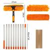 Extended Window Cleaning Kit 2 In 1 Double Sided Glass Squeegee Cleaner Duster Mop 180° Swivel Window Glass Cleaning Tools