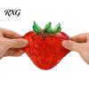 Soft Stress Ball Clear Strawberry Toy, Giant Red Pink Squeeze TPR Toy for Relieve Stress, Fake Fruit Sensory Fidget Relief Gadget
