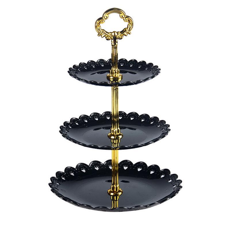 3 Tier Plastic Cake Stand Afternoon Tea Cake Stand Wedding Cake Plates Party Tableware Cake Shop Three Layer Cake Rack