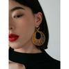 Fashion High Profile Retro Fancy Metal Earrings Big Earrings 18K Gold Light Luxury Texture Sterling Silver Needle Temperamental Earrings