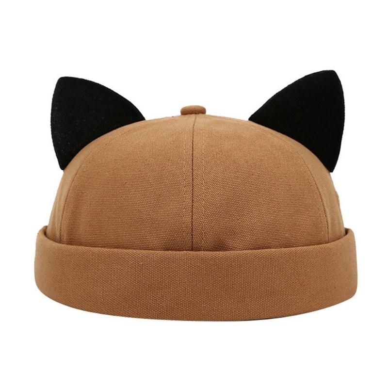 Coole schirmlose Mütze Stand Skullcap Mütze 3D Kätzchenohr für Street Shooting