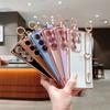 For Samsung Galaxy S25 Ultra Case Electroplated Heart Pattern TPU Phone Back Cover with Wristband Kickstand